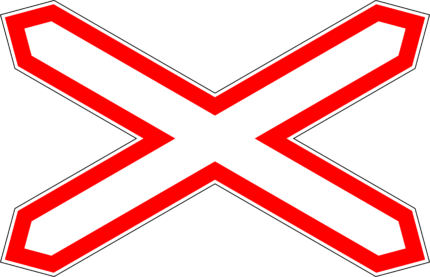 Знак 1.3.1 Однопутная железная дорога ГОСТ